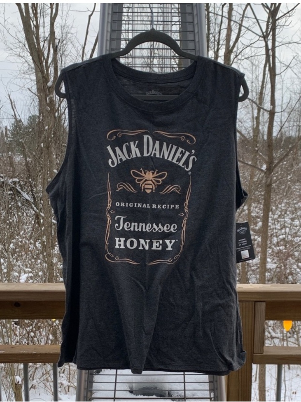 Jack Daniel's Tennessee Honey Bee Sleeveless Tee - Black with Gold Print Torrid